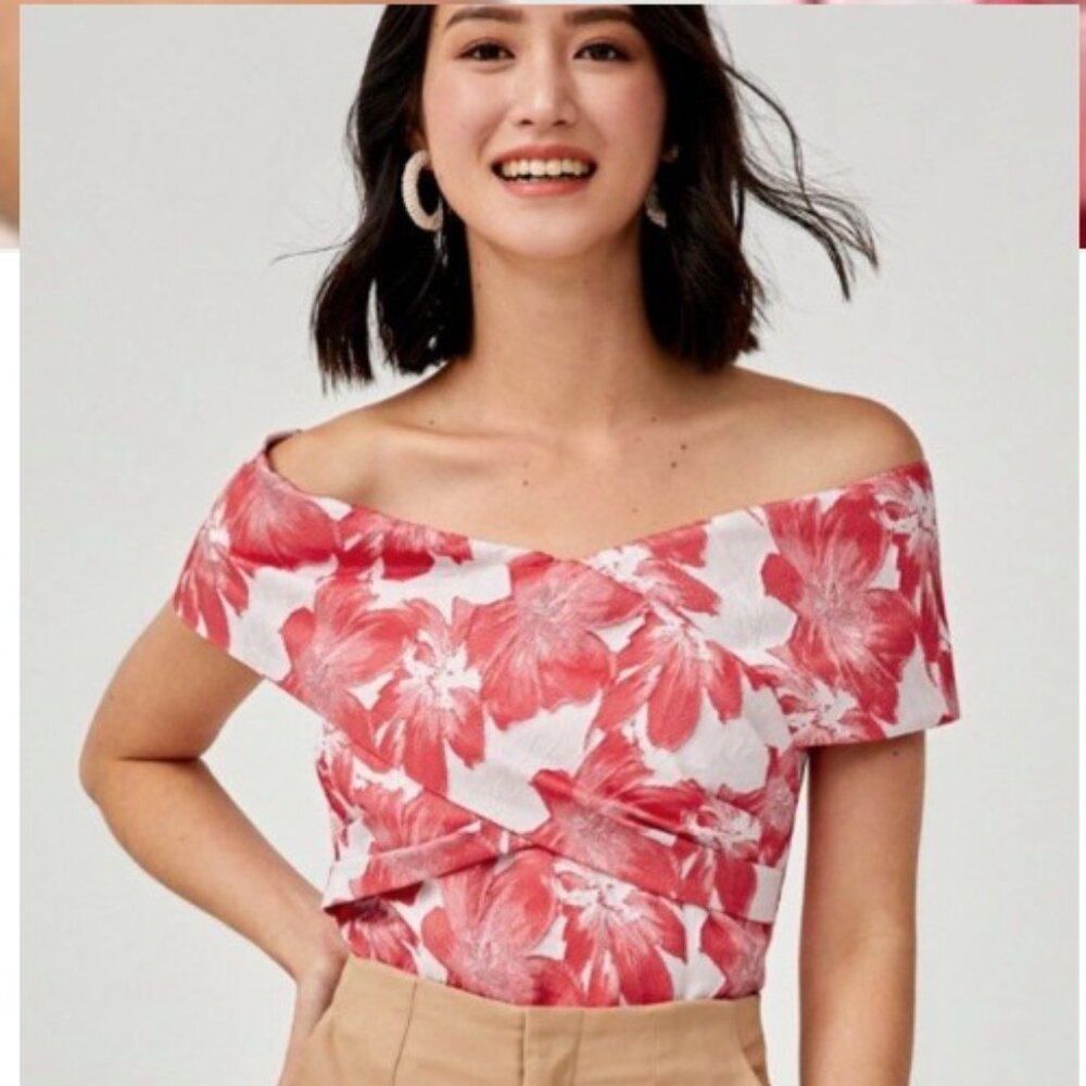 Eleonora Jacquard Off Shoulder Top